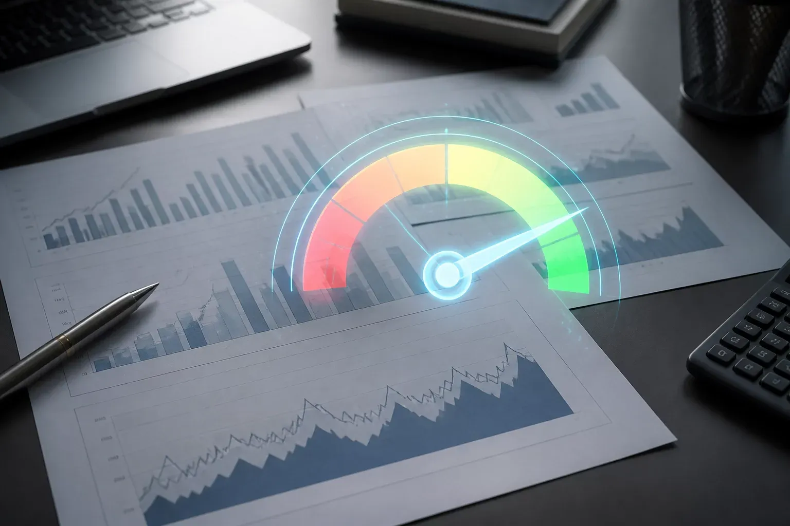 Credit score simulation chart showing what-if scenarios